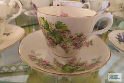 Assorted cups and saucers, made in England