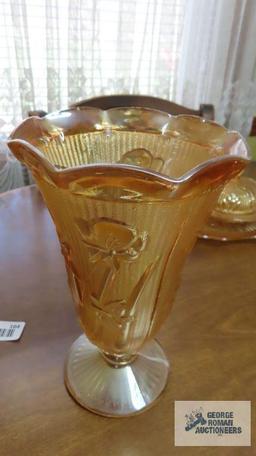 Carnival Glass Iris vase