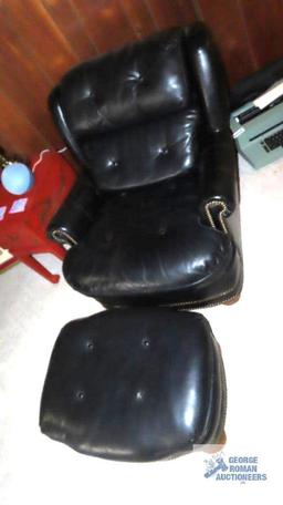 Leather chair and ottoman by Conover Chair Company