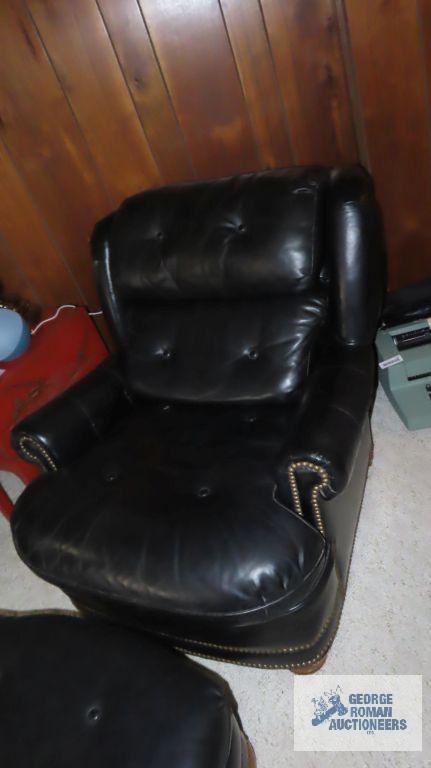 Leather chair and ottoman by Conover Chair Company