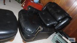 Leather chair and ottoman by Conover Chair Company