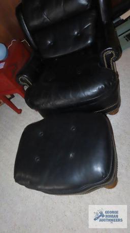 Leather chair and ottoman by Conover Chair Company