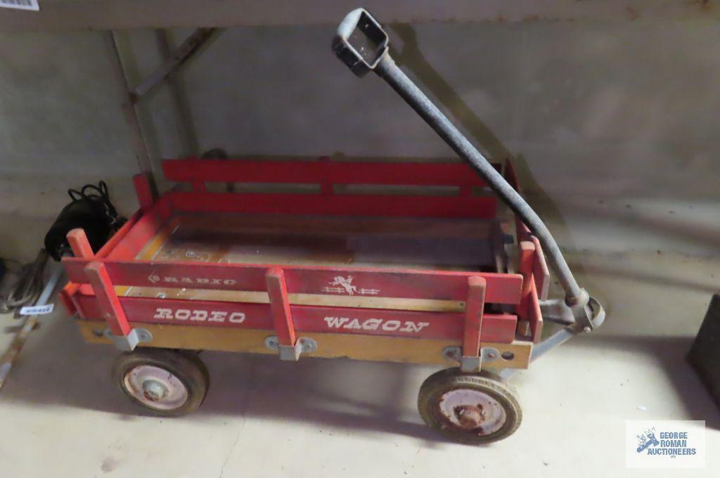 vintage Radio Rodeo Wagon. some of the wooden guards need repaired.