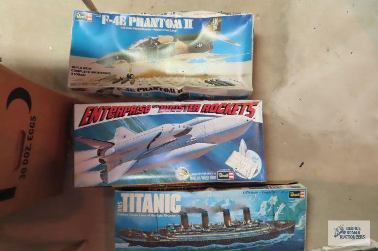 lot of model pieces and new AHM aircraft model