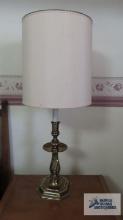 Pair of brass table lamps