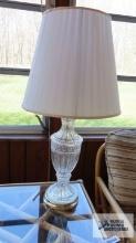 Glass and brass lamp