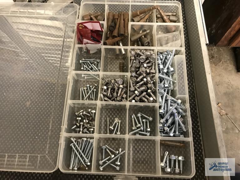 HARDWARE, LUG NUTS, ETC. IN FOUR DRAWERS