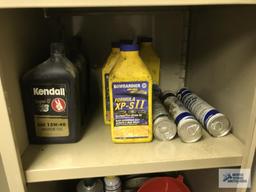 CONTENTS OF CABINET, OIL, ETC.