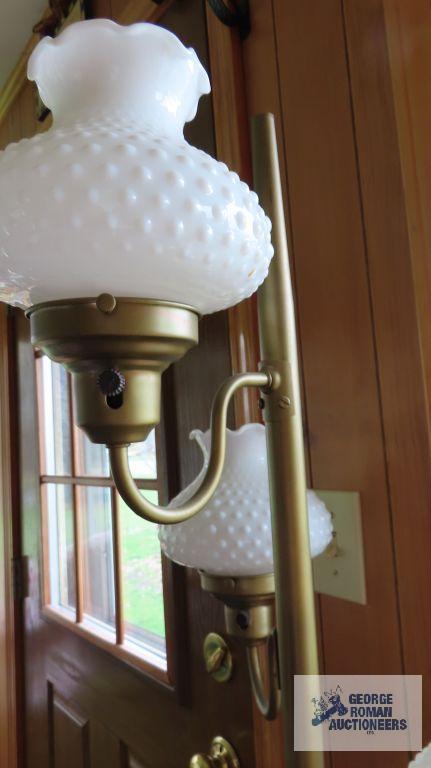 milk glass globe floor lamp