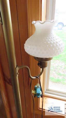 milk glass globe floor lamp