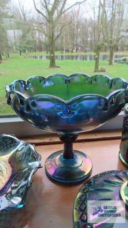 Carnival Glass compote