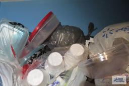 styrofoam cups, paper plates, plastic ware, baskets and etc