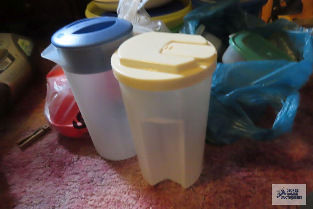 large assortment of plastic ware