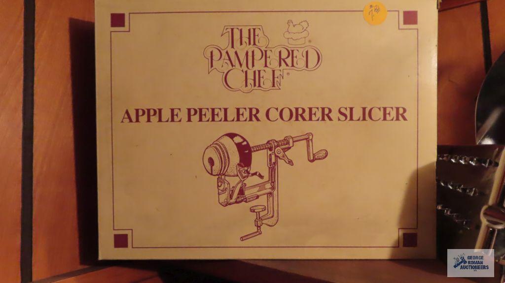 Pampered Chef apple peeler/corer/slicer and Rival food slicer