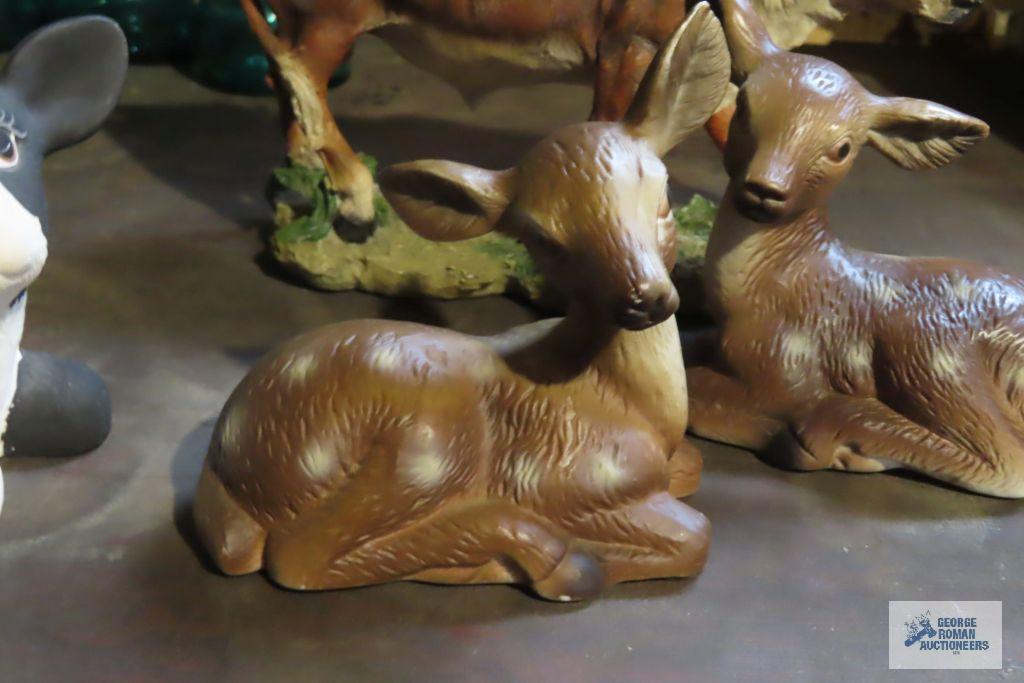 lot of cow and deer figurines