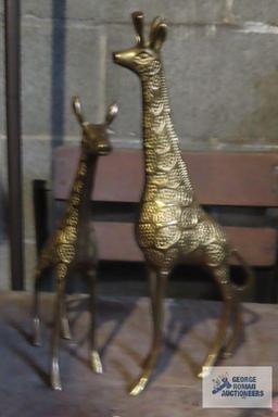 lot of brass giraffe figurines