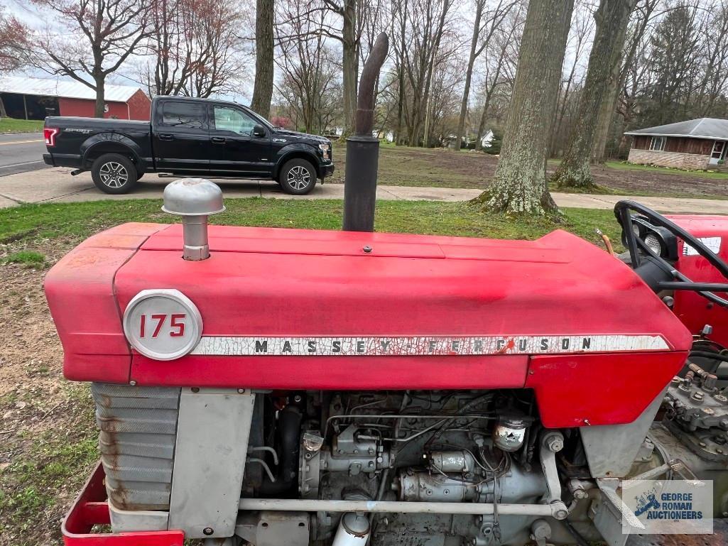 Massey Ferguson 175 diesel tractor. Finish mower and attachments NOT included. High bid subject to