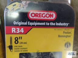 Two Oregon 8-inch R34 chains, new in packages