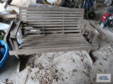 Outdoor wooden glider bench