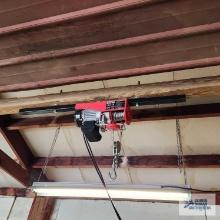 Pittsburgh 800 electric cable hoist. Bring tools and ladder for removal.
