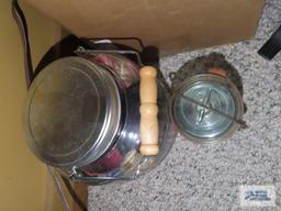 Vintage canning jar and jar with handle