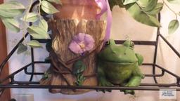 frog planter wth arrangement