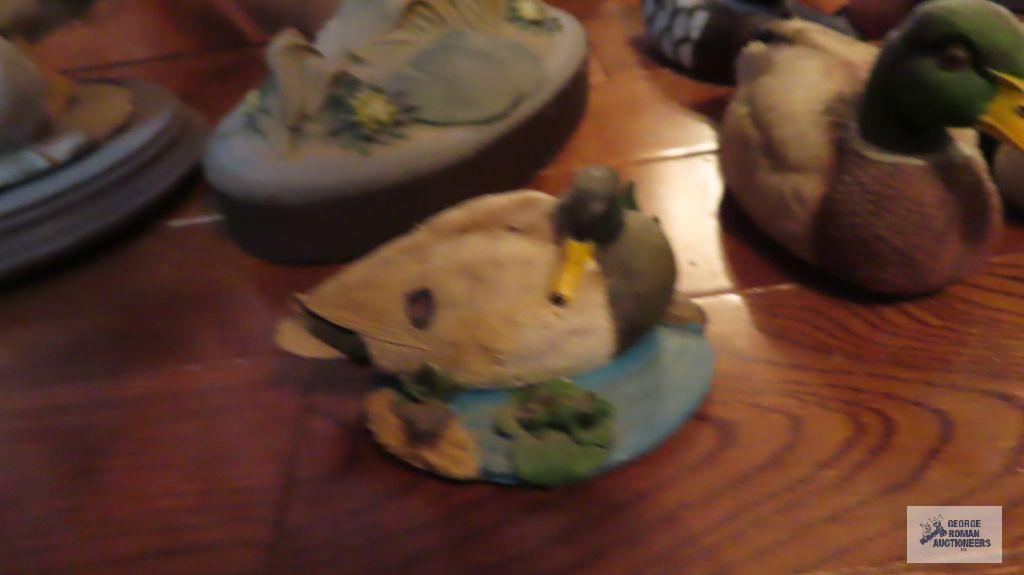 Ceramic, wood, and other decorative duck figurines