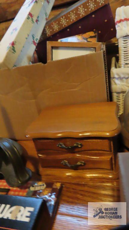 Miscellaneous items, including candle holders, baskets, decorative boxes, knick...knacks