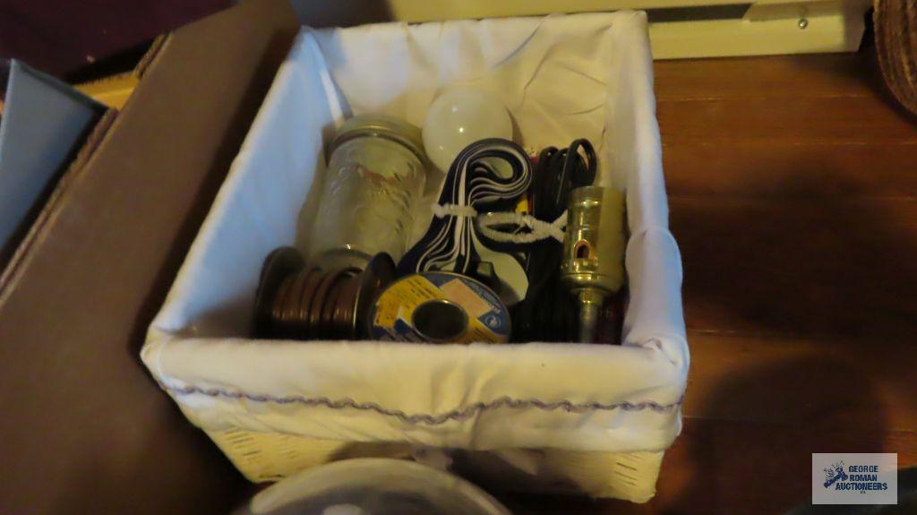 Miscellaneous items, including candle holders, baskets, decorative boxes, knick...knacks