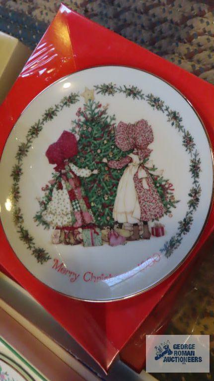 Large collection of plates including Holly Hobbie,...Charles Dickens Christmas limited edition plate