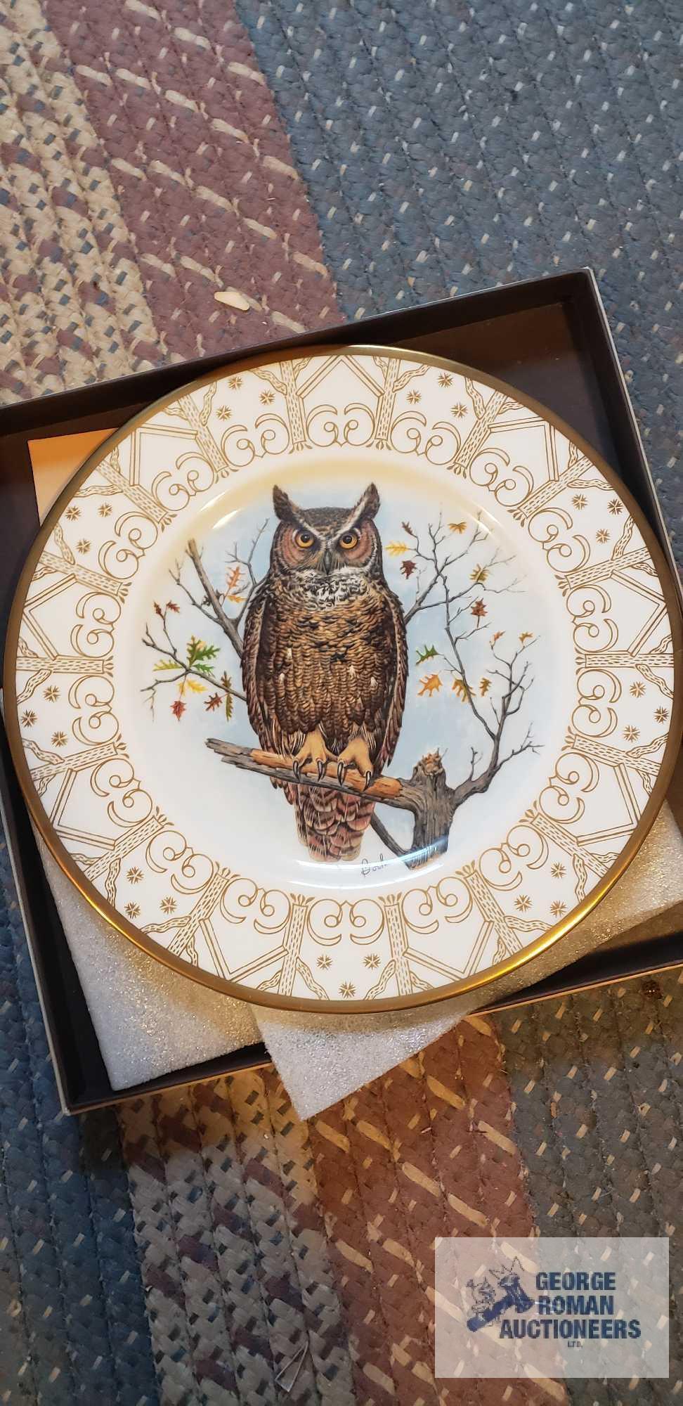 The Edward Marshall Boehm owl plate collection, 8 plates