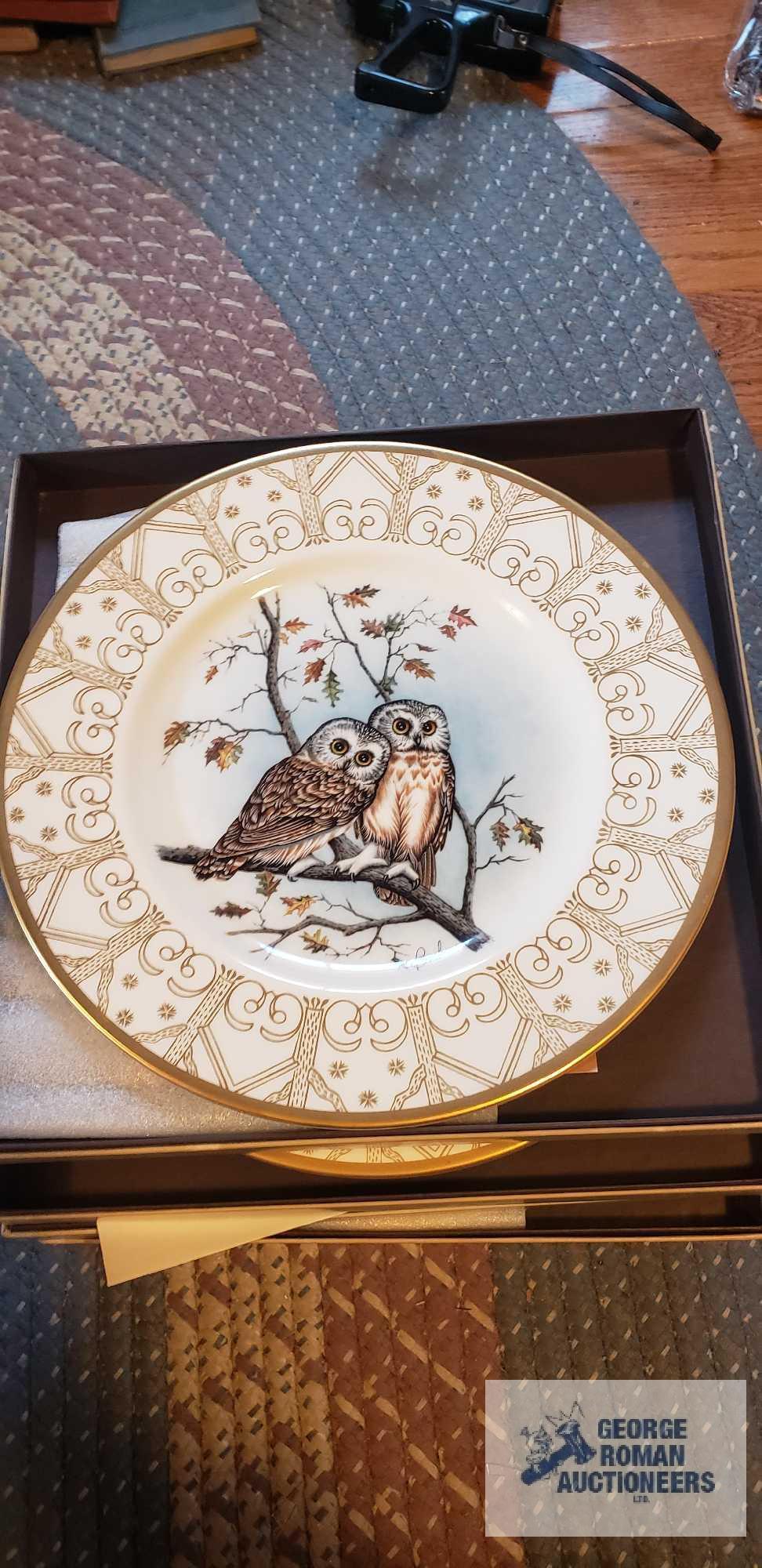 The Edward Marshall Boehm owl plate collection, 8 plates