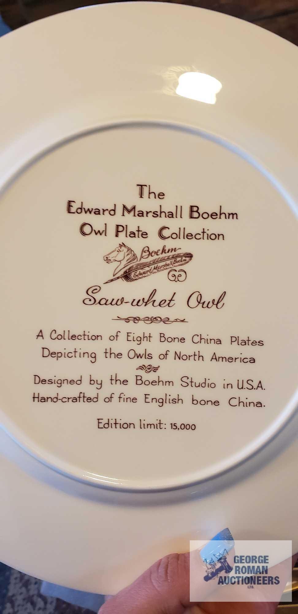 The Edward Marshall Boehm owl plate collection, 8 plates