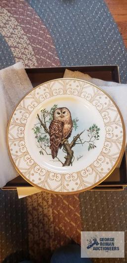 The Edward Marshall Boehm owl plate collection, 8 plates