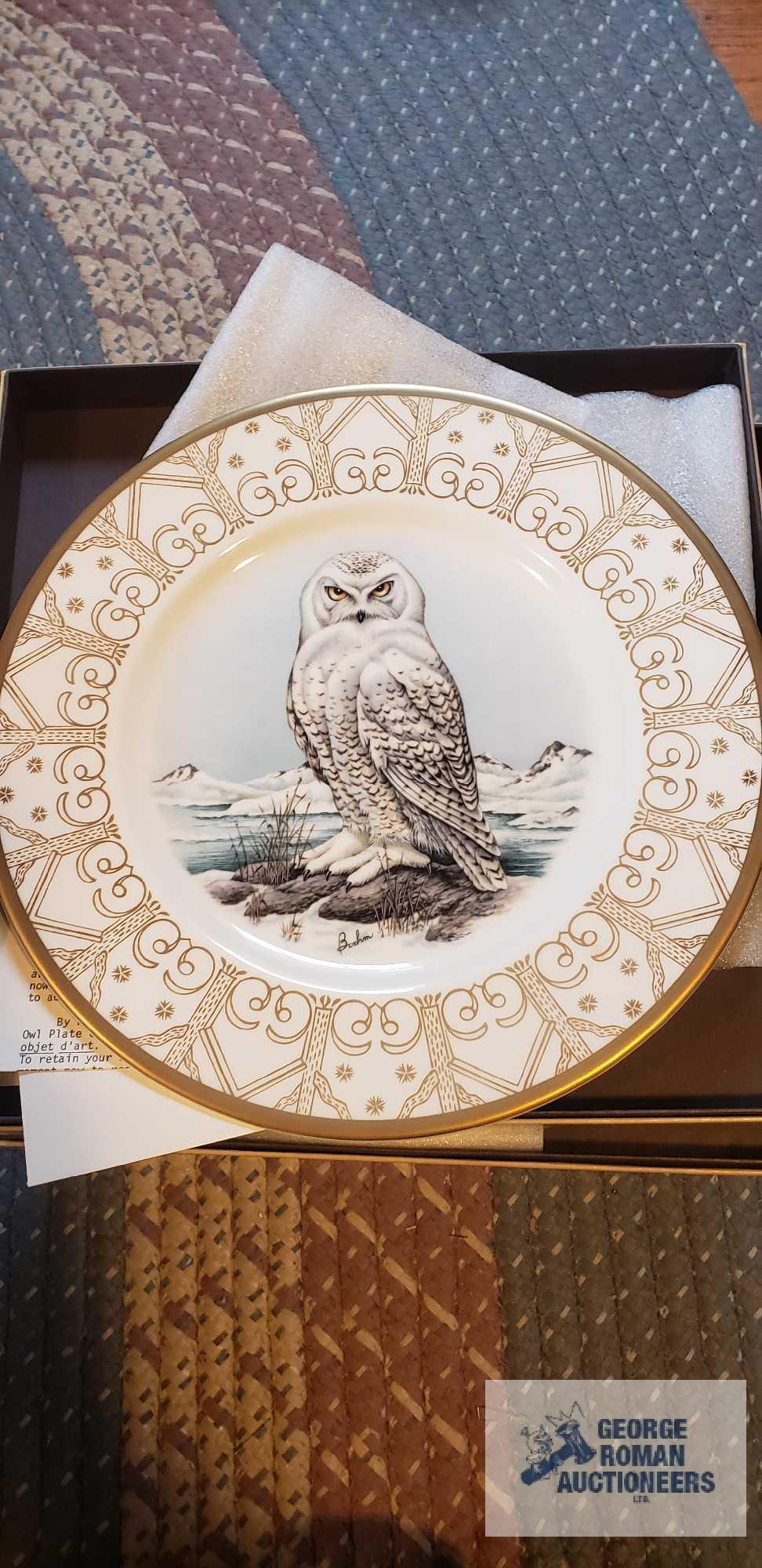 The Edward Marshall Boehm owl plate collection, 8 plates