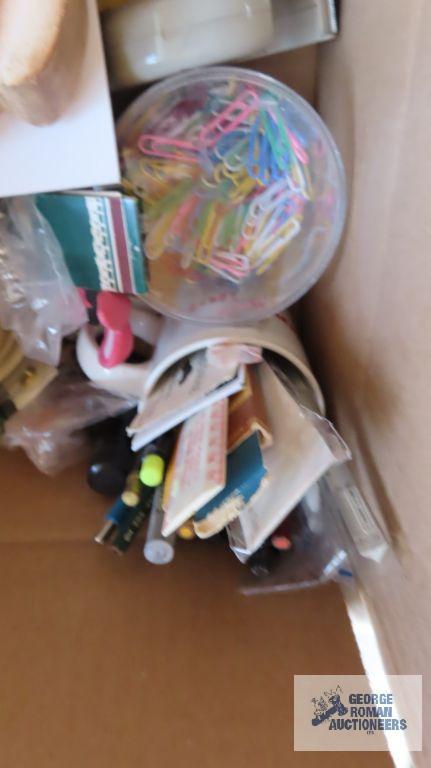 Noah's Ark music box, figurines, giraffe, decorative bird, pens, paper,...and magazines