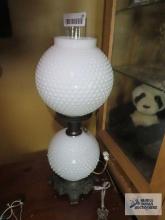 Milk glass gone with the wind style lamp