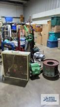 Lot of sweepers, fan, propane heater and etc