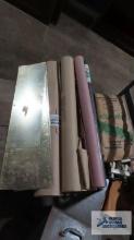 Lot of red rosin paper, metal kick panels and etc