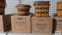 Longaberger...J.W. Collection Miniature 1998 apple basket and 1999 two-pie basket