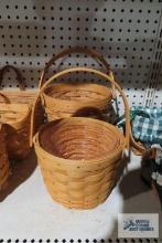 Longaberger 1996 and 2000 round baskets