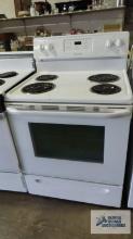 Frigidaire four burner electric stove, model number FFEF3015PWB