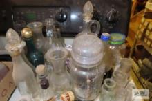 lot of assorted bottles and vintage Planters Peanut jar