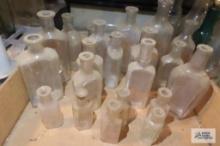 lot of antique clear glass bottles