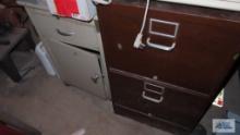 two drawer legal size filing cabinet and metal cabinet with door