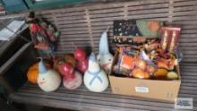 Holiday decorative items and gourds