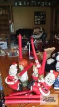 Christmas candle holders and candles