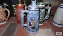 Three Avon steins