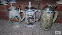 Three Avon steins