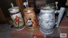 Three Avon steins